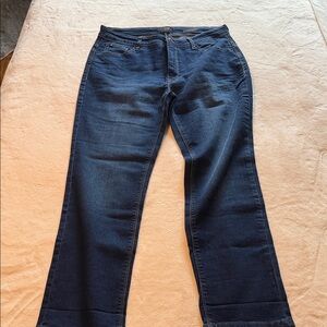 Women's Straight Leg Jeans - Dark Blue